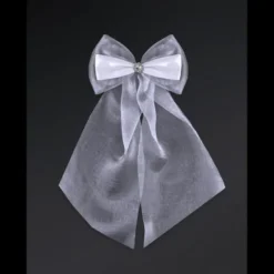 Badaboum Noeud En Satin Et Organza Blanc 14Cm X 2 Pi Ces Clearance