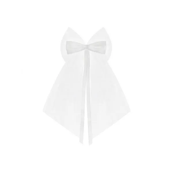 Badaboum Noeud En Satin Et Tulle Blanc 18Cm X 2 Pi Ces Best