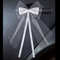 Badaboum Noeud En Satin Et Tulle Blanc 18Cm X 2 Pi Ces Best