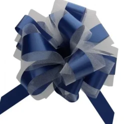 Badaboum Noeud En Tulle Bleu Marine 50Cm X2 Best