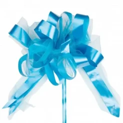 Badaboum Noeud En Tulle Turquoise 50Cm X2 New