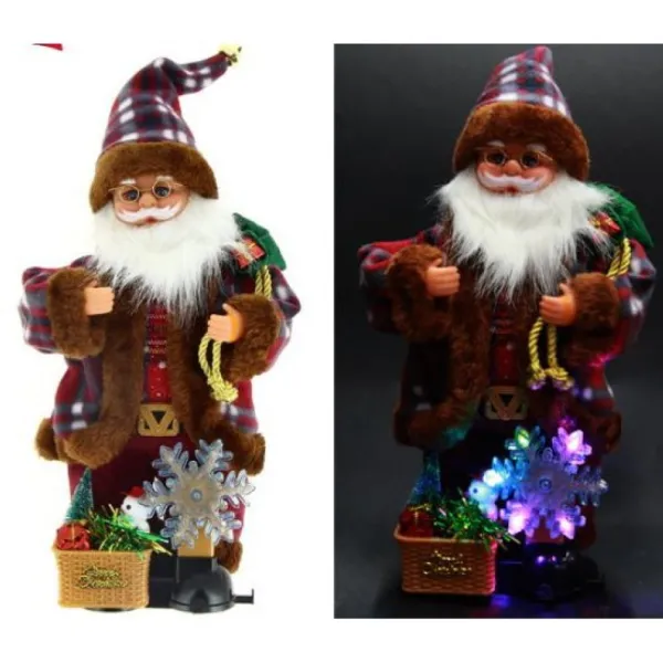 Badaboum P Re Noel Automate Musical Avec Flocon De Neige Lumineux