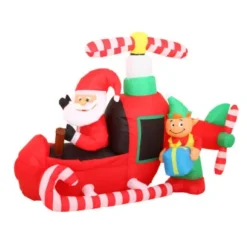 Badaboum P Re Noel Gonflable Sur Helicoptere 180Cm Best