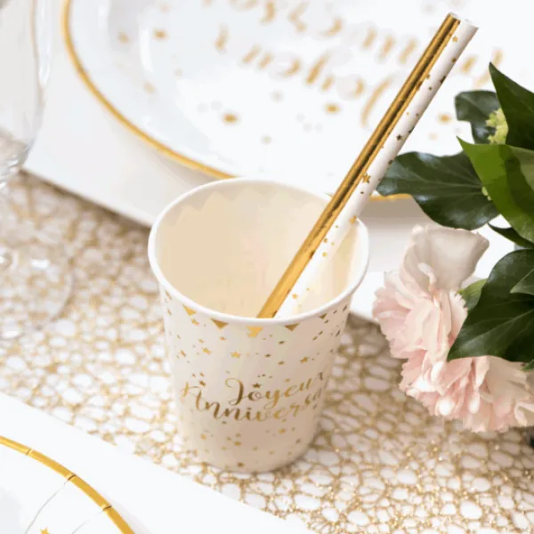 Discount Pailles En Carton Joyeux Anniversaire Or X20 Pi Ces Theme Joyeux Anniversaire