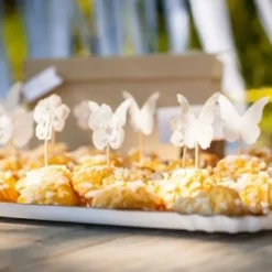 Clearance Papillon Dentelle Blanc Avec Ficelle X 4 Pi Ces Theme Dentelle