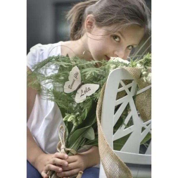 Best Papillon Naturel Avec Clips X 4 Pi Ces Theme Jute