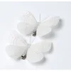 Badaboum Papillon Plume Blanc Sur Pince X 2 Pi Ces