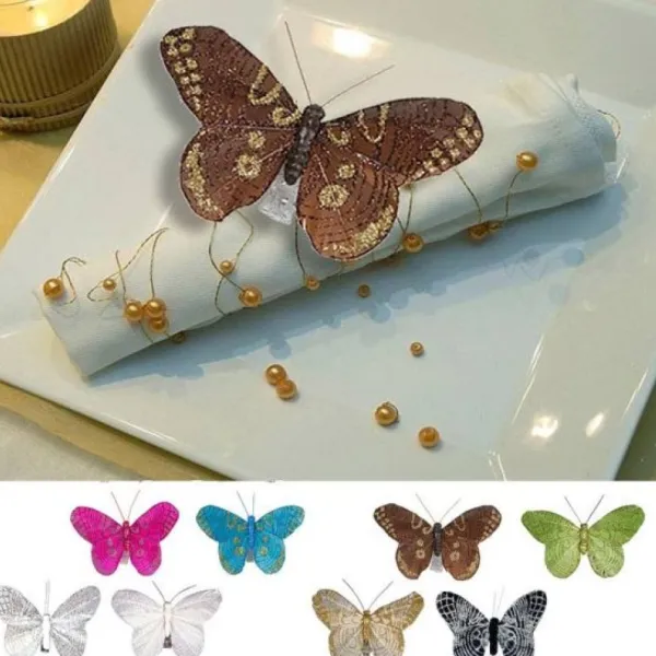 Badaboum Papillon Sur Pince Scintillante X 6 Pi Ces Hot