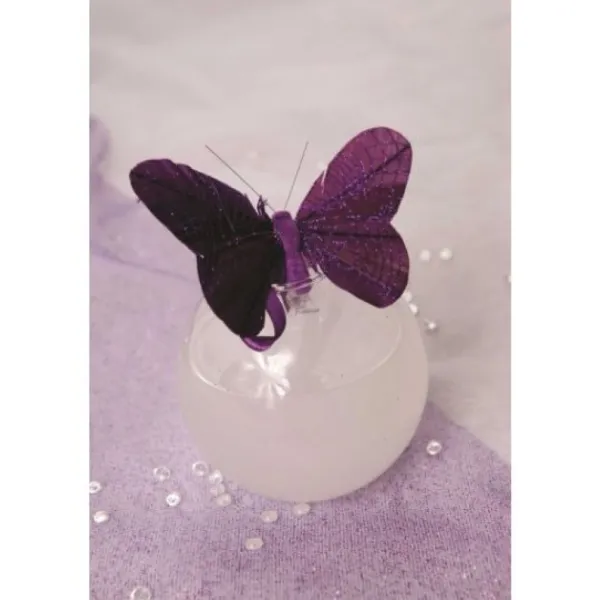 Badaboum Papillon Sur Pince Scintillante X 6 Pi Ces Hot