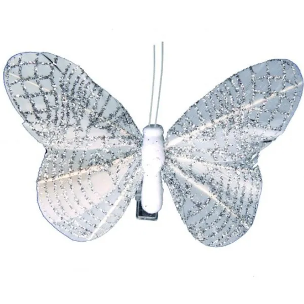 Badaboum Papillon Sur Pince Scintillante X 6 Pi Ces Hot