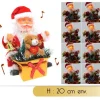Badaboum Pere Noel Automate Assis Fibre Optique Avec Panier Cadeau Outlet