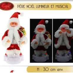 Badaboum Pere Noel Automate Lumineux Et Musical 30Cm Discount