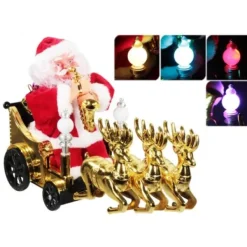 Badaboum Pere Noel Automate Musical Sur Carrosse New