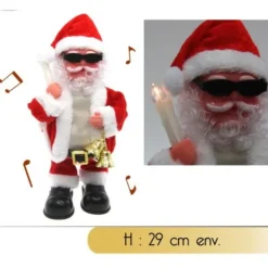 Badaboum Pere Noel Automate Musical Avec Cloches Et Bougie Led New
