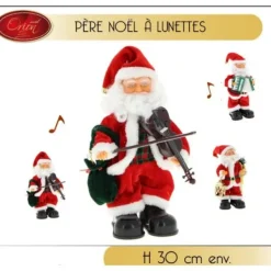 Badaboum Pere Noel Automate Musicien 30Cm Outlet