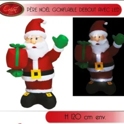 Badaboum Pere Noel Gonflable Debout Avec Paquet Cadeau Hot