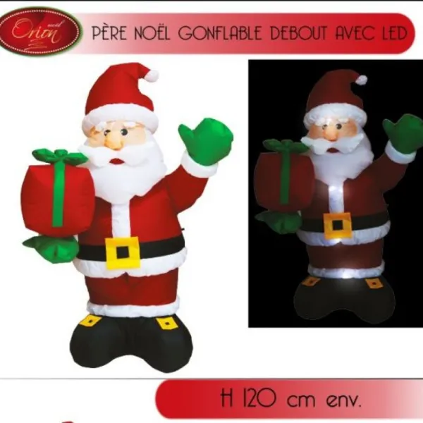 Badaboum Pere Noel Gonflable Debout Avec Paquet Cadeau Hot