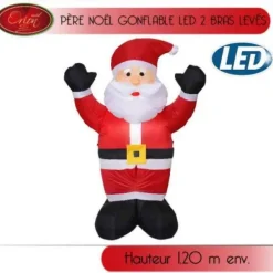 Badaboum Pere Noel Gonflable Led 2 Bras Lev S New