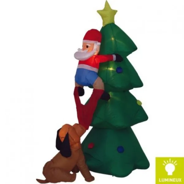 Badaboum Pere Noel Gonflable Lumineux Avec Sapin Online