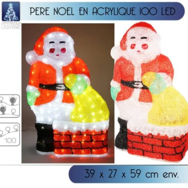 Badaboum Pere Noel Noel Lumineux En Acrylique 100 Led Pour Décoration Ext Rieur Online