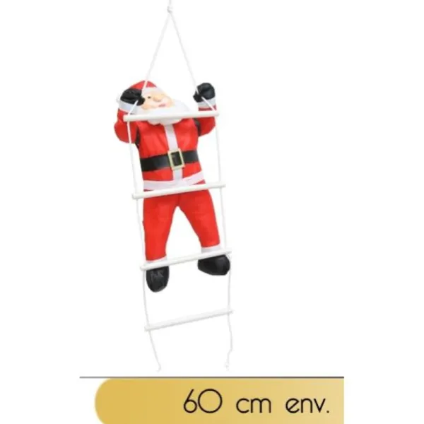 Badaboum Pere Noel Sur Echelle A Suspendre 60Cm Discount