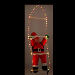 Badaboum Pere Noel Sur Echelle Lumineuse 60Cm