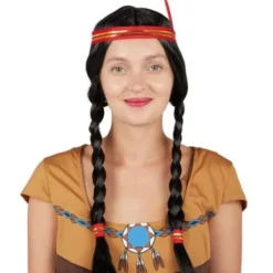 Badaboum Perruque Indienne Avec Bandeau & Plume
