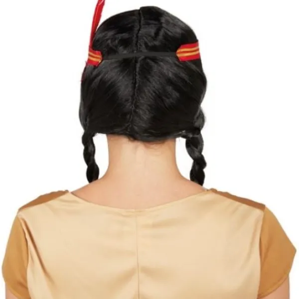 Badaboum Perruque Indienne Avec Bandeau & Plume