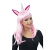 Hot Perruque Licorne Rose Avec Corne Et Oreilles Theme Licorne