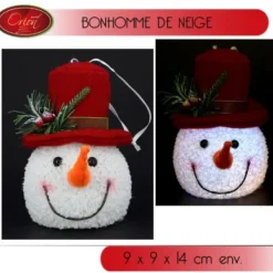 Badaboum Petit Bonhomme De Neige Tete Lumineuse Avec Chapeau Discount