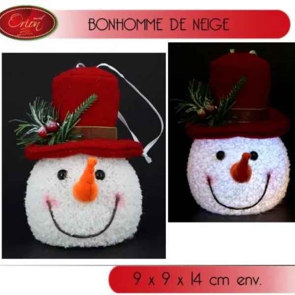 Badaboum Petit Bonhomme De Neige Tete Lumineuse Avec Chapeau Discount