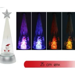 Badaboum Petit Cone Lumineux De Noel En Verre Avec Figurine Outlet