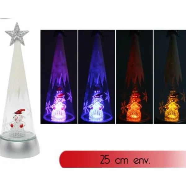 Badaboum Petit Cone Lumineux De Noel En Verre Avec Figurine Outlet
