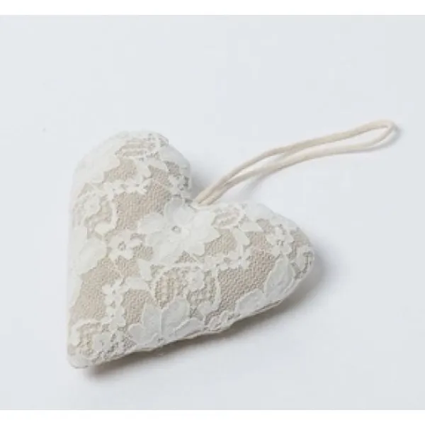 Petit Coussin Deco En Lin Dentelle 11Cm Theme Dentelle