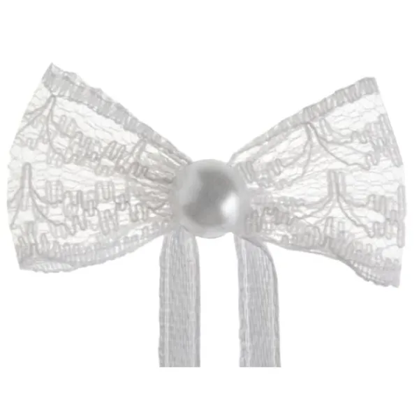 Online Petit Noeud En Dentelle Blanc Avec Ruban X 10 Pi Ces Theme Dentelle