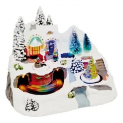 Badaboum Petit Village De Noel Avec Pere Noel Et Sapin Anim