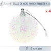 Badaboum Petite Boule De Noel Paillet E Blanche X 4 Pi Ces Hot