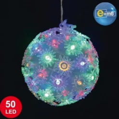 Badaboum Petite Boule Noel Lumineuse 50 Led Multicolore Hot