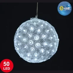 Badaboum Petite Boule Noel Lumineuse 50 Led Blanc New