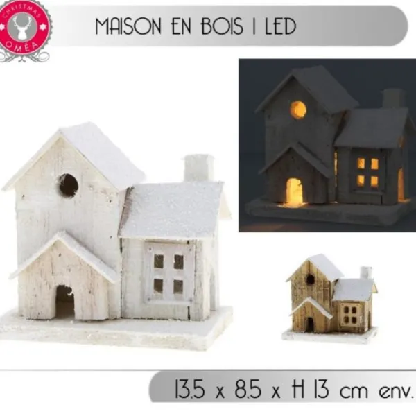Badaboum Petite Maison En Bois Noel 1 Led Best