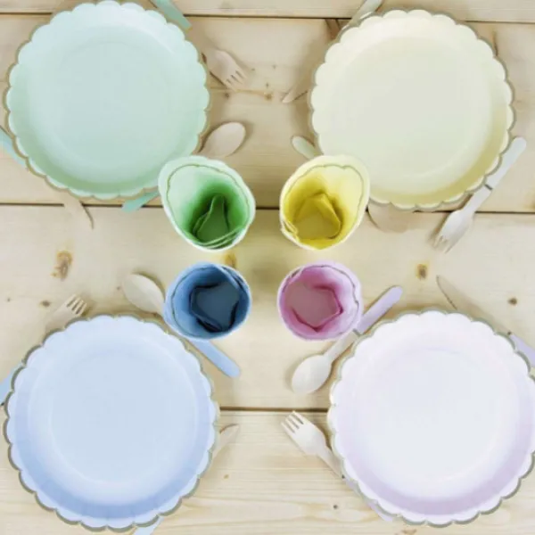 Sale Petites Fourchettes En Bois Jaune Pastel X 8 Pi Ces Theme Deco Pastel