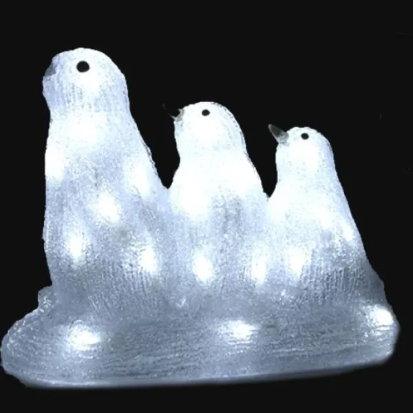 Badaboum Pingouins Lumineux De Noel Acrylique X 3 Pi Ces Clearance