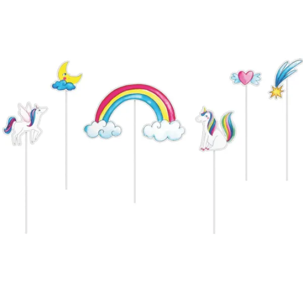 Online Pique G Teau Bois Et Carton Licornes X6Pcs Theme Licorne