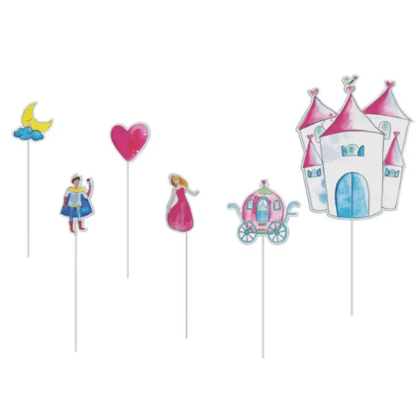 Discount Pique G Teau Bois Et Carton Princesses X6Pcs Theme Deco Princesse