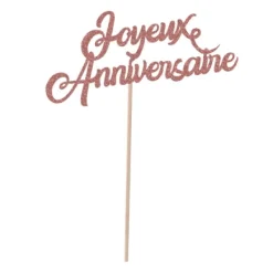 Online Pique G Teau En Bois 20 Cm Joyeux Anniversaire Rose Gold Theme Joyeux Anniversaire