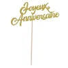 New Pique G Teau Joyeux Anniversaire 20 Cm Or Theme Joyeux Anniversaire