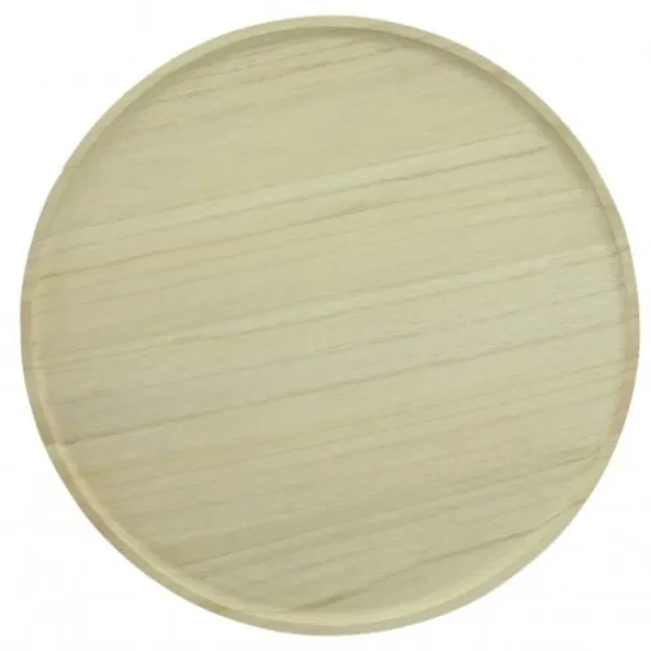 New Plateau En Bois Rond 33Cm Theme Eco-Responsable