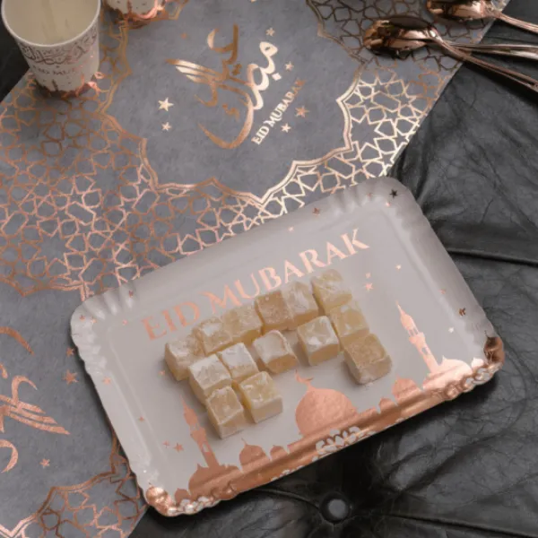 Discount Plateau En Carton Oriental Rose Gold X 5 Pi Ces Theme Eid Mubarak & Ramadan
