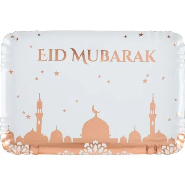 Discount Plateau En Carton Oriental Rose Gold X 5 Pi Ces Theme Eid Mubarak & Ramadan
