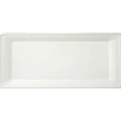 New Plateau Rectangle Blanc En Fibre De Canne A Sucre 10 Pi Ces Theme Eco-Responsable